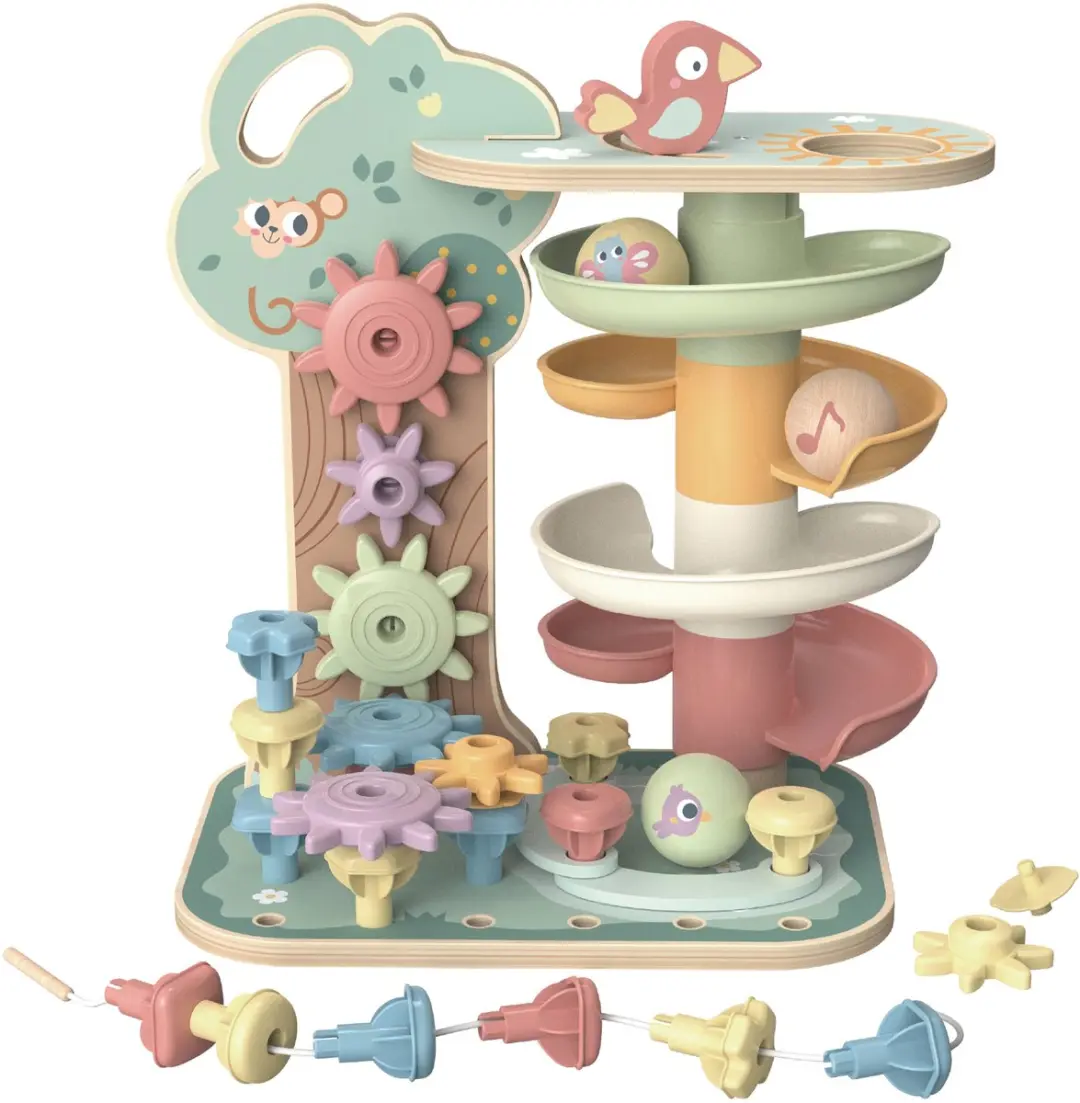 Tooky Toy Knikkerbaan met Dieren Multikleur