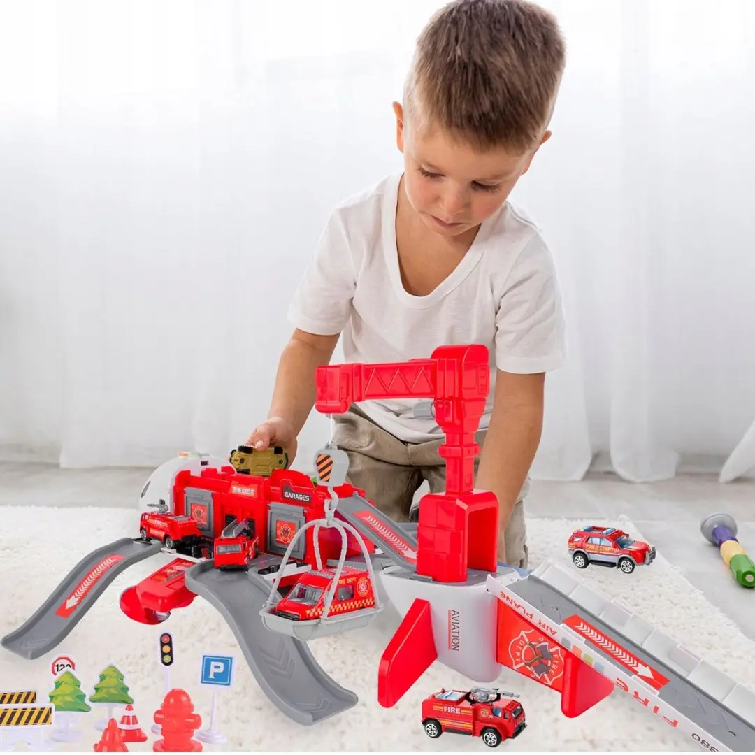 NIKKO Grote Brandweer Vliegtuig 65cm - Rood/Wit
