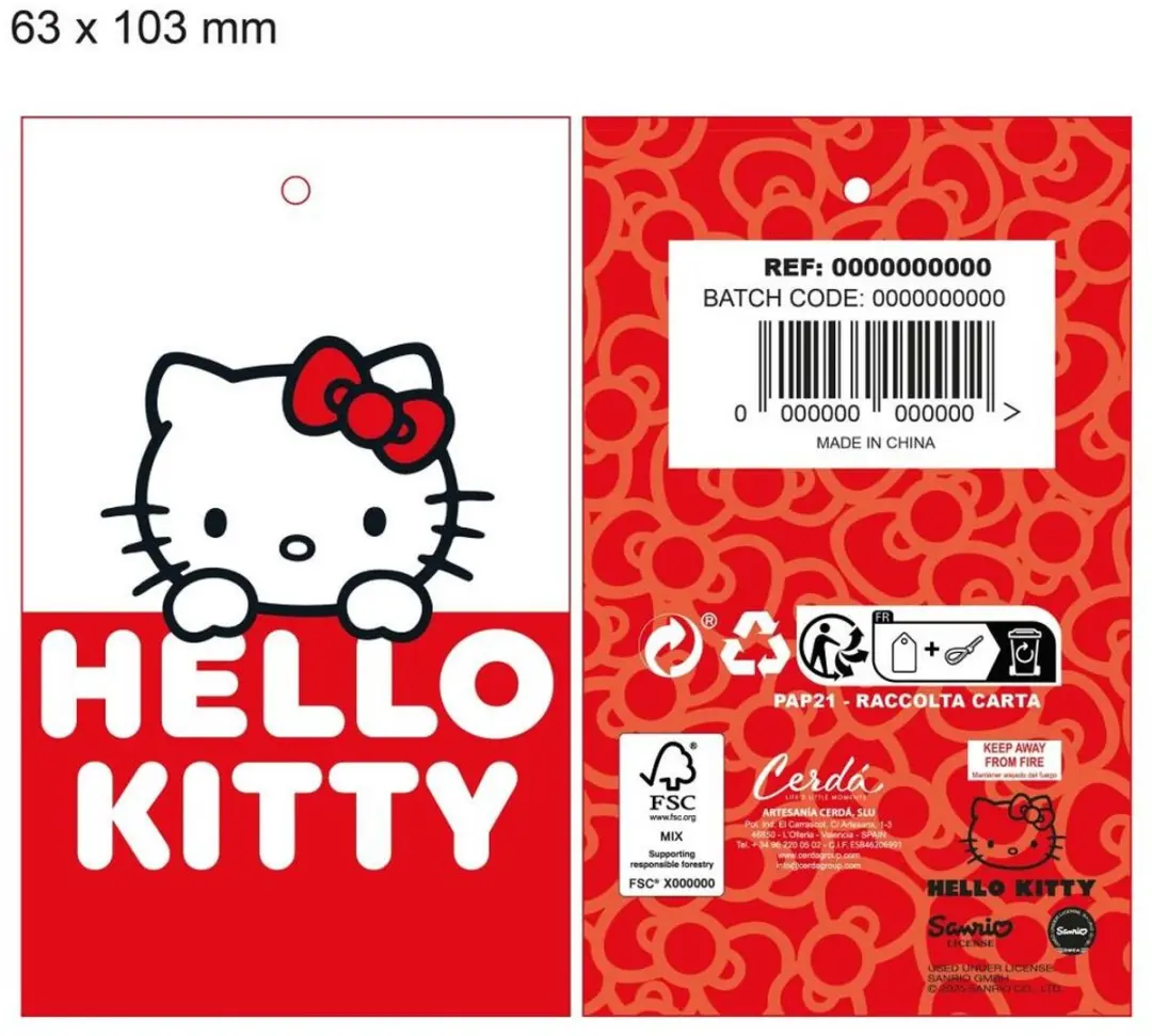Hello Kitty Hoed - Rood/Wit