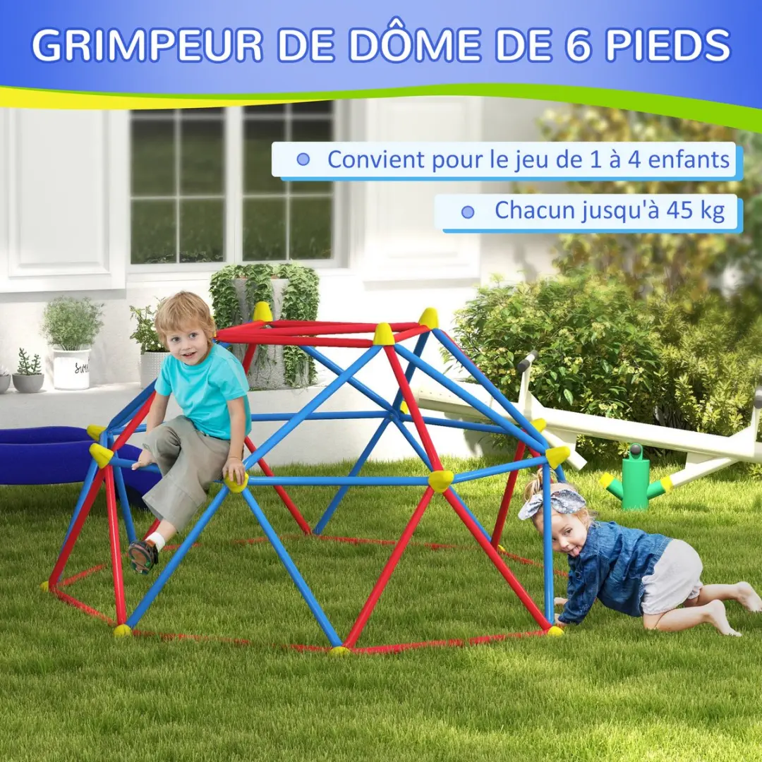 Outsunny Kids Climber 34D-002V00RD - 183x183x90cm - Multicolor