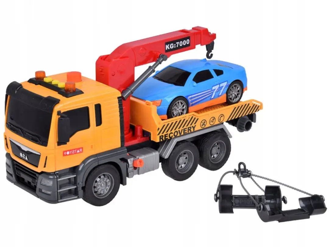Toystar Sleepwagen met Auto Licht & Geluid - Blauw/Rood/Oranje