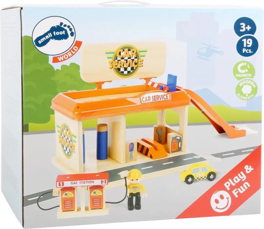 Small Foot Houten Autogarage 192270 - Oranje