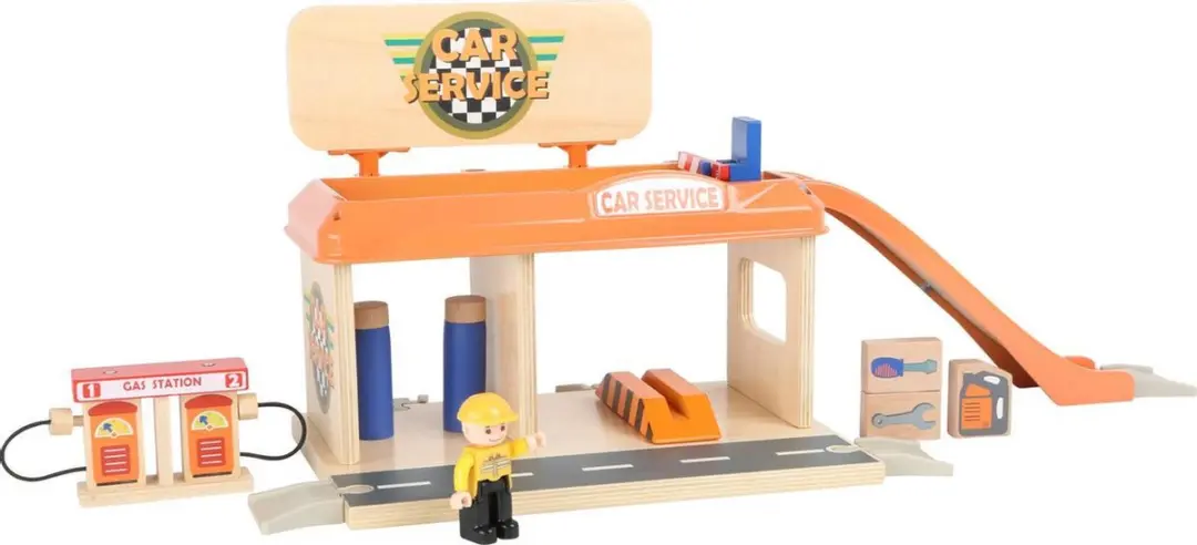 Small Foot Houten Autogarage 192270 - Oranje