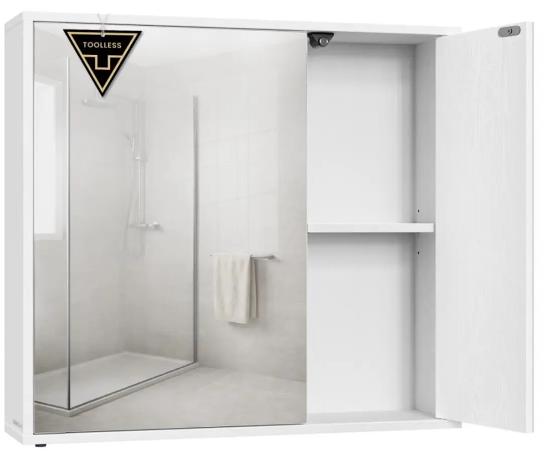 Songmics Badkamerspiegelkast 15x60x55cm
