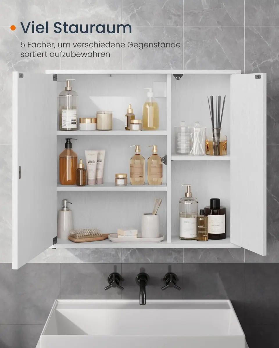 Songmics Badkamerspiegelkast 15x60x55cm - Wit