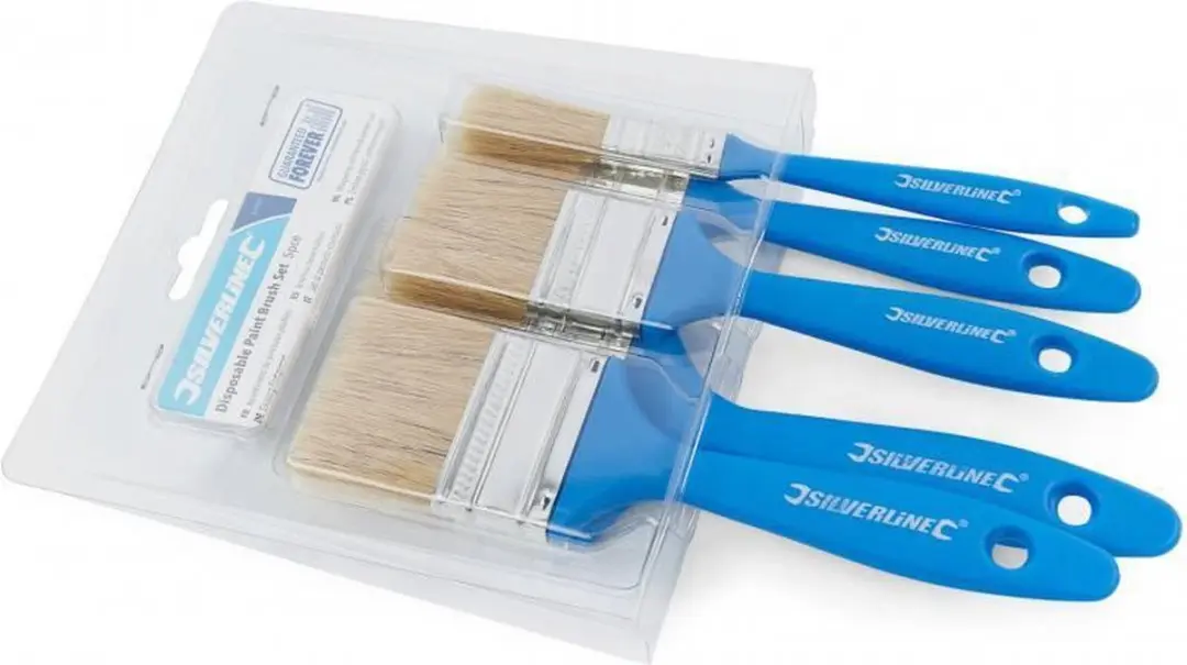 Silverline Wegwerp Schilderskwasten Set - 5 Stuks