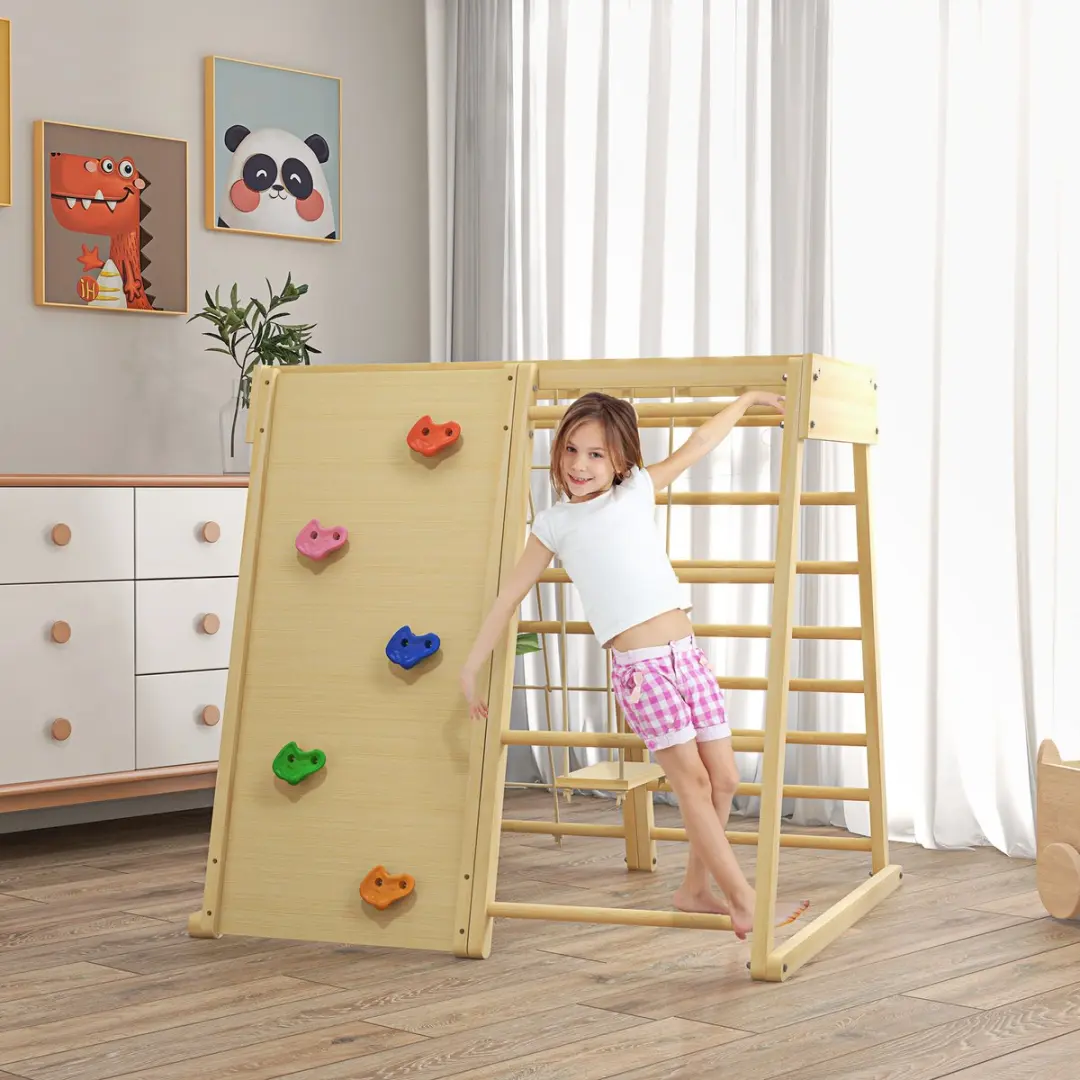 Homcom Kids Climber - Natuurlijk hout 120x105x120cm