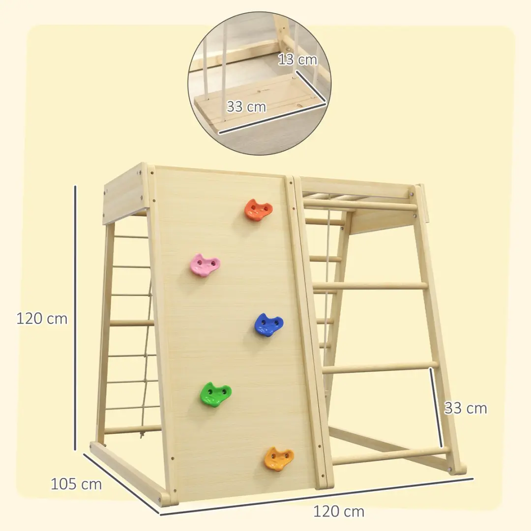 Homcom Kids Climber - Natuurlijk hout 120x105x120cm