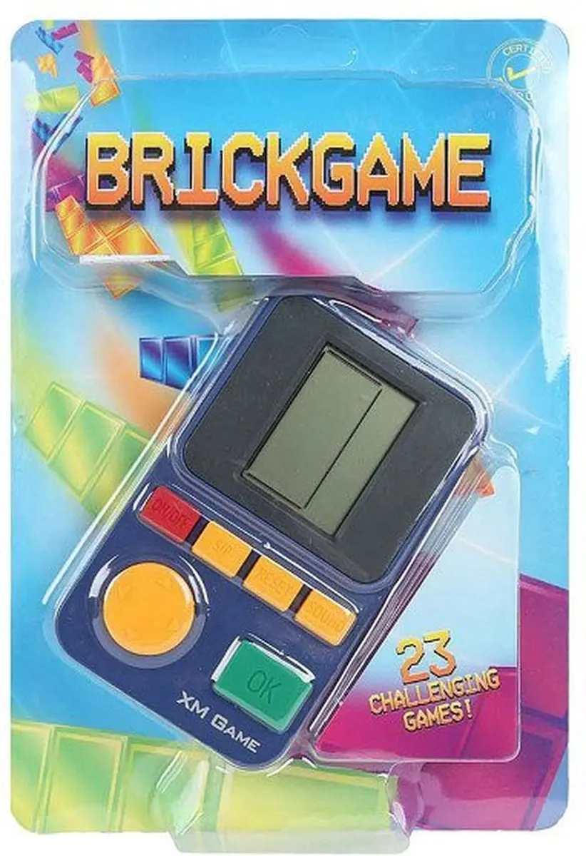VAN MANEN Brickgame Retro Spelcomputer 23 Spellen - 6,5x11cm - Meerkleurig