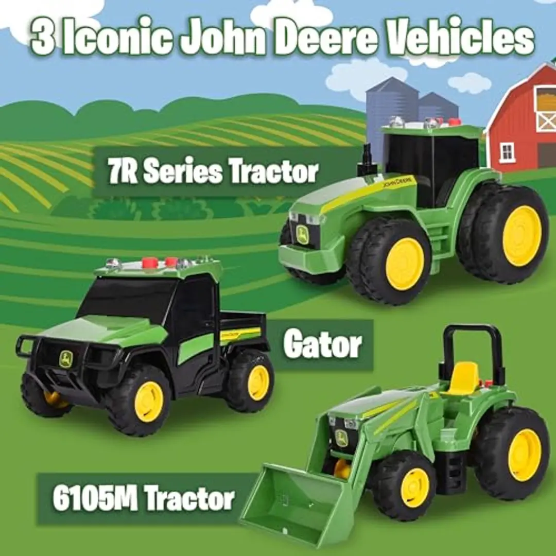 Tomy John Deere Tractor Speelgoed 3-Pack - Meerkleurig