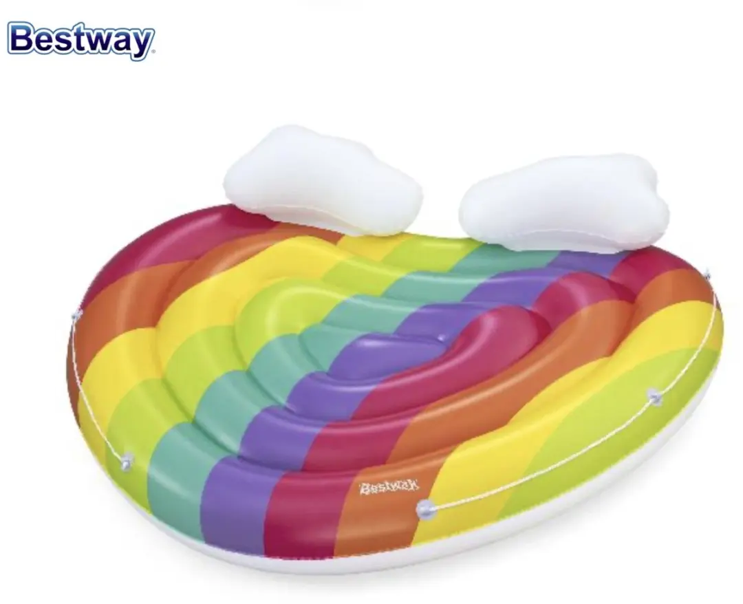 Bestway Opblaasbaar Zwembadeiland Regenboog Hart 164cm