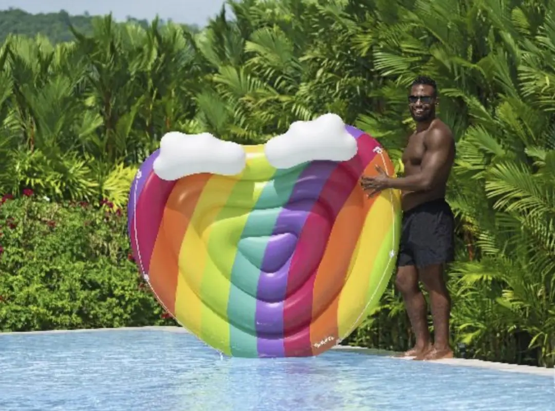 Bestway Opblaasbaar Zwembadeiland Regenboog Hart 164cm