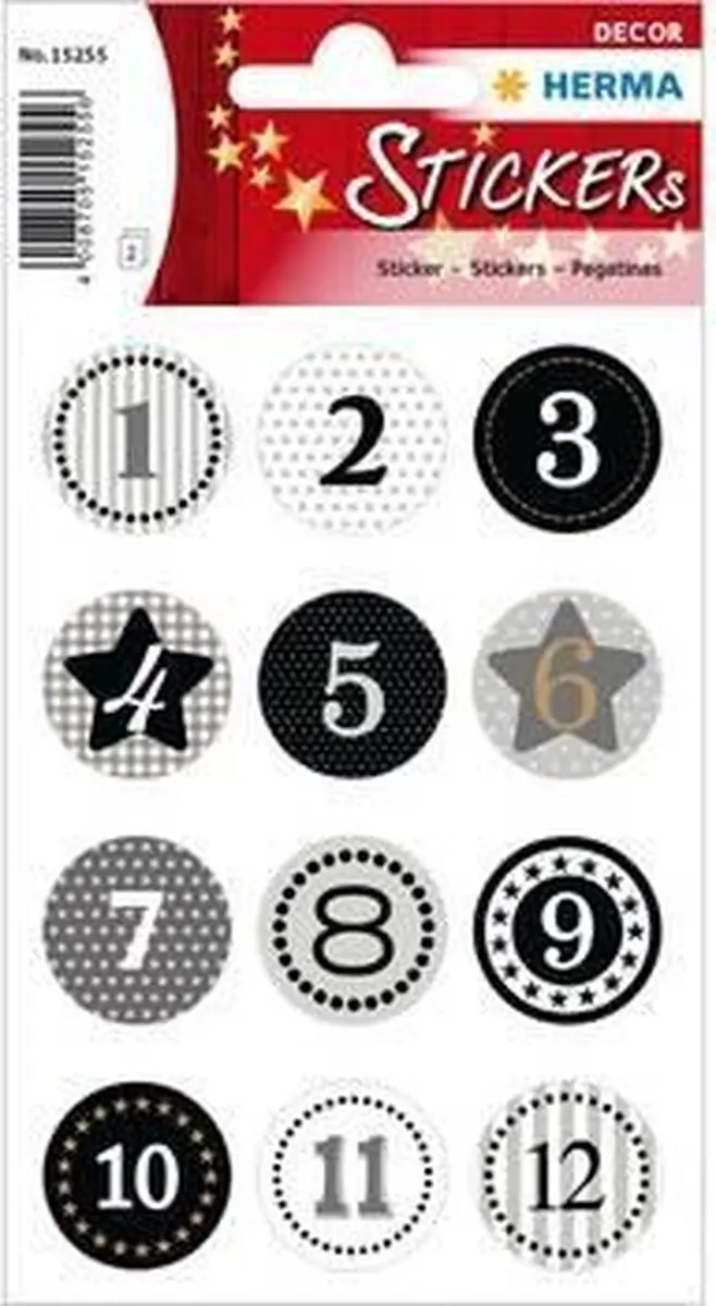 Herma 15255 Stickers - 24 Stuks - Zwart/Goud/Grijs
