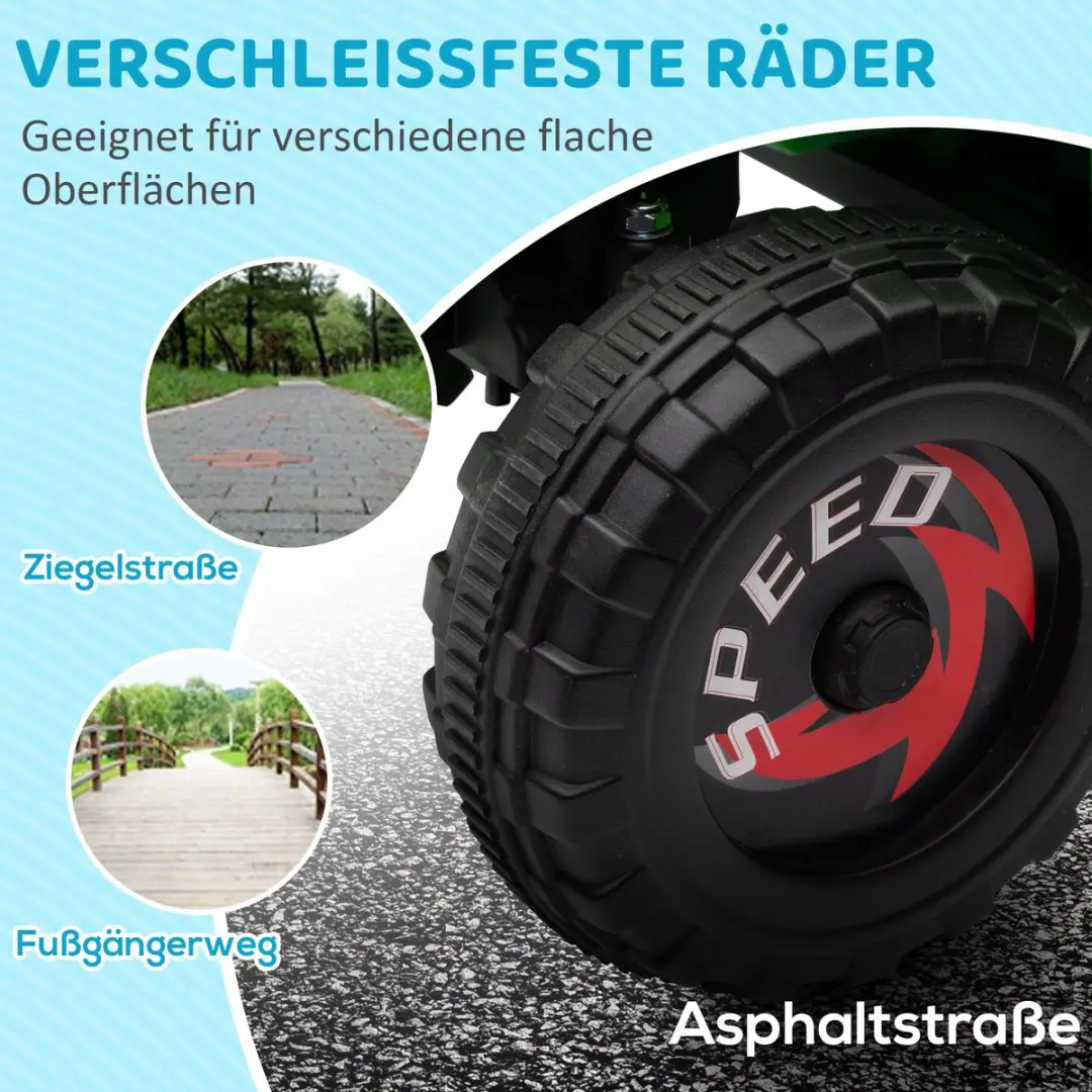 Homcom Elektrische Kinderauto 370-278V90GN - 70x41,5x48,5cm - Groen