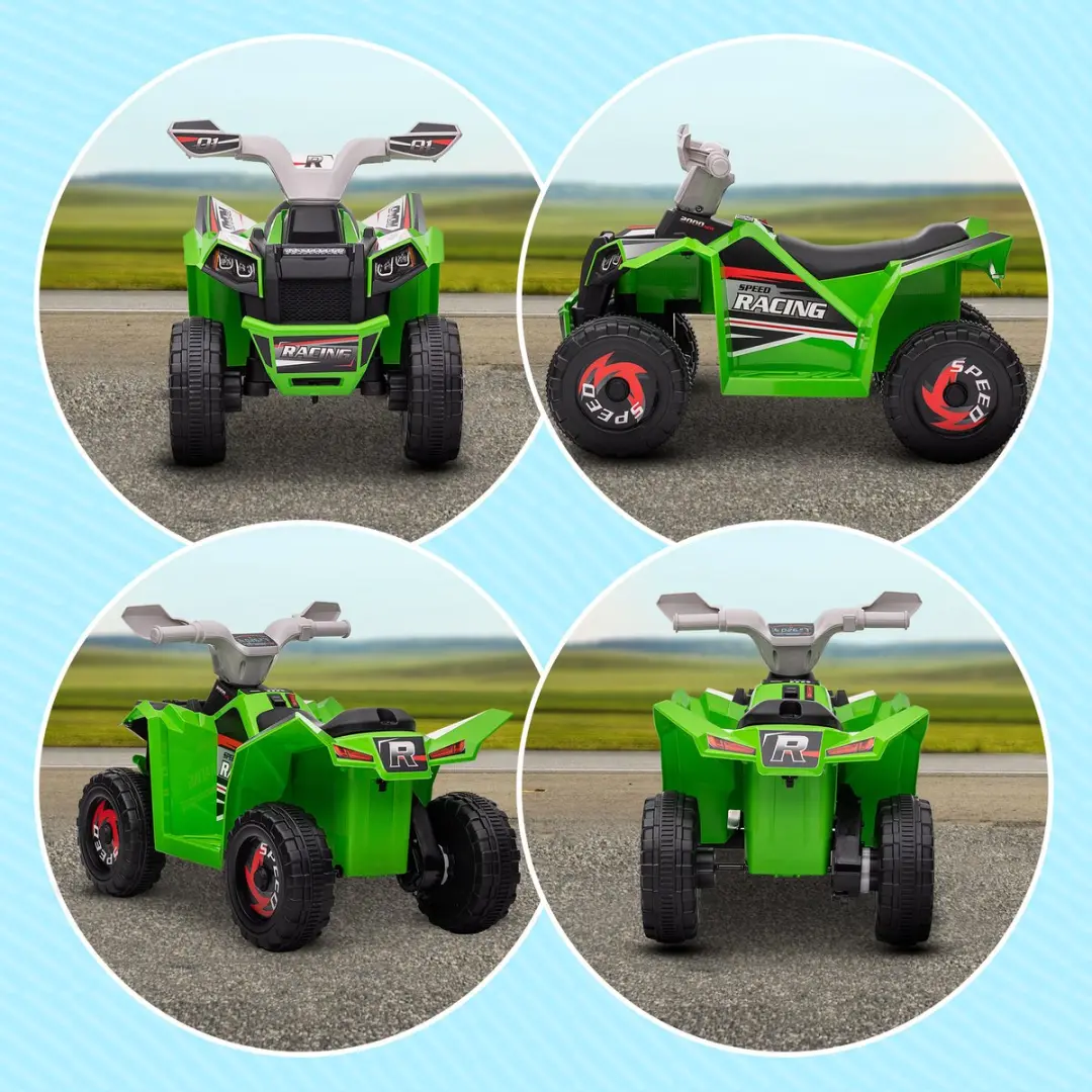 Homcom Elektrische Kinderauto 370-278V90GN - 70x41,5x48,5cm - Groen