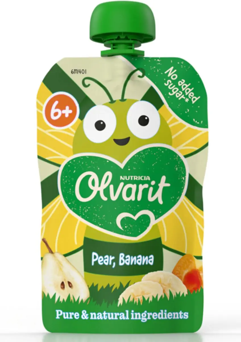 Olvarit Knijpfruit Peer & Banaan 6+M