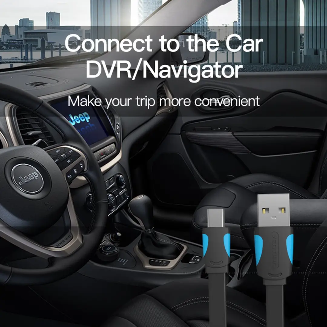 Vention VAS-A14-B050 USB-kabel 0,5m USB-A naar Mini-USB B - Zwart
