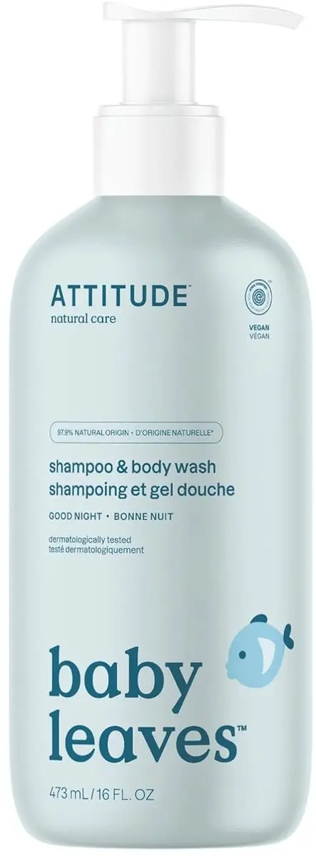 Attitude Good Night 2in1 Shampoo & Body Wash - 2x946ml Baby Leaves ECO
