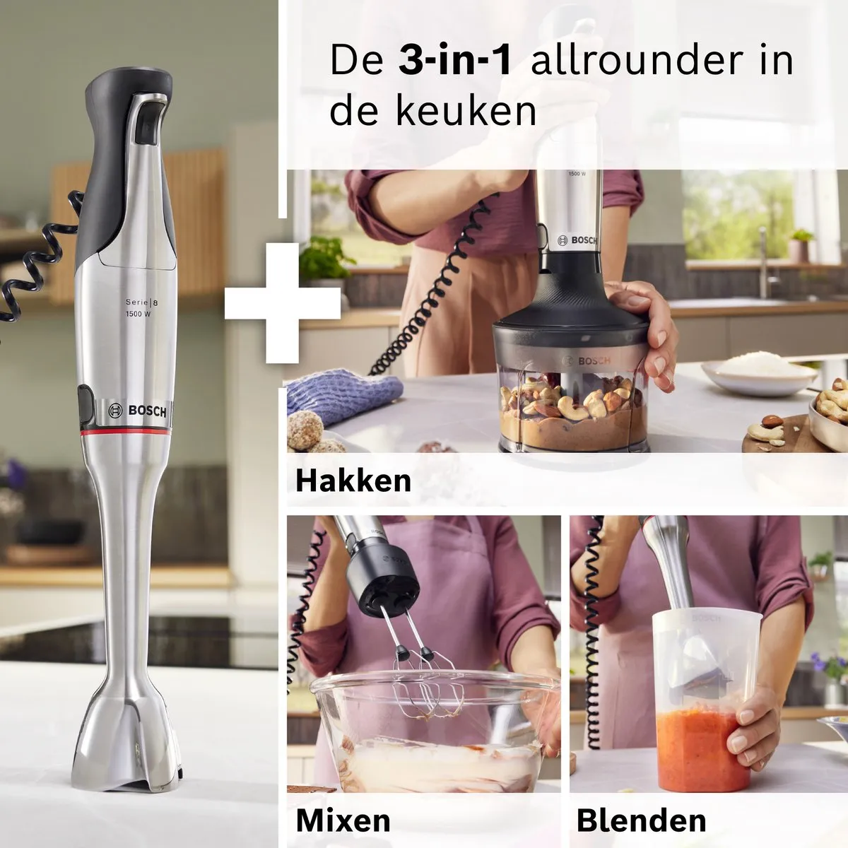 Bosch Serie 8 MSM8M934 - ErgoMaster Staafmixer - 1500W - Roestvrijstaal