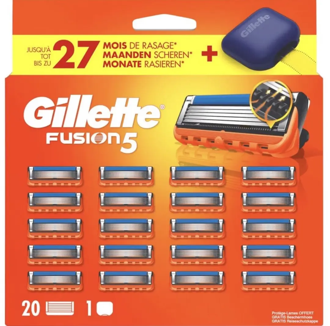 Gillette Fusion5 Scheermesjes 20 Stuks - Oranje Blauw
