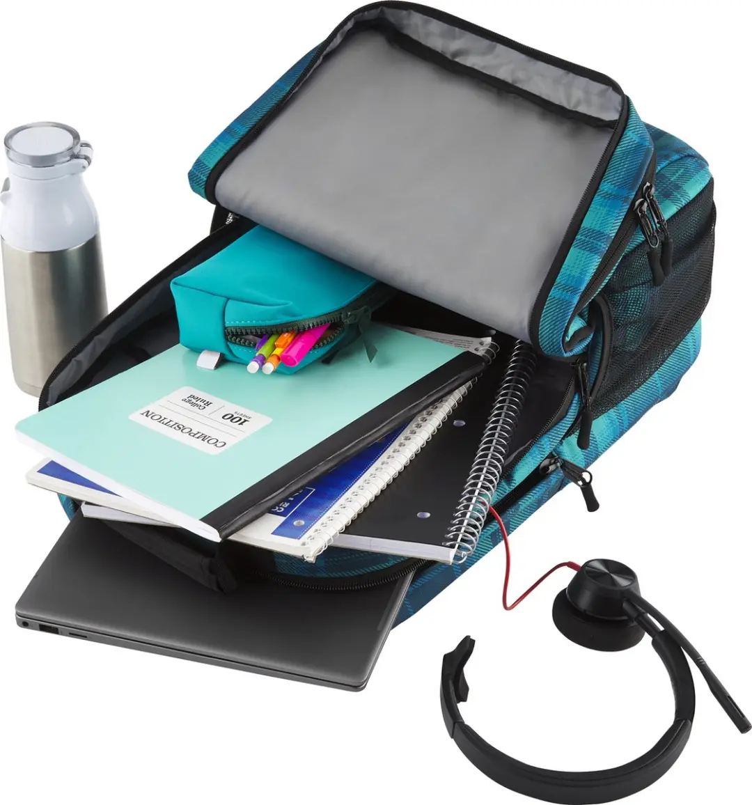 HP Campus XL Backpack 7J594AA - 16 inch - Ruitmotief Blauw - afbeelding 5 van 6