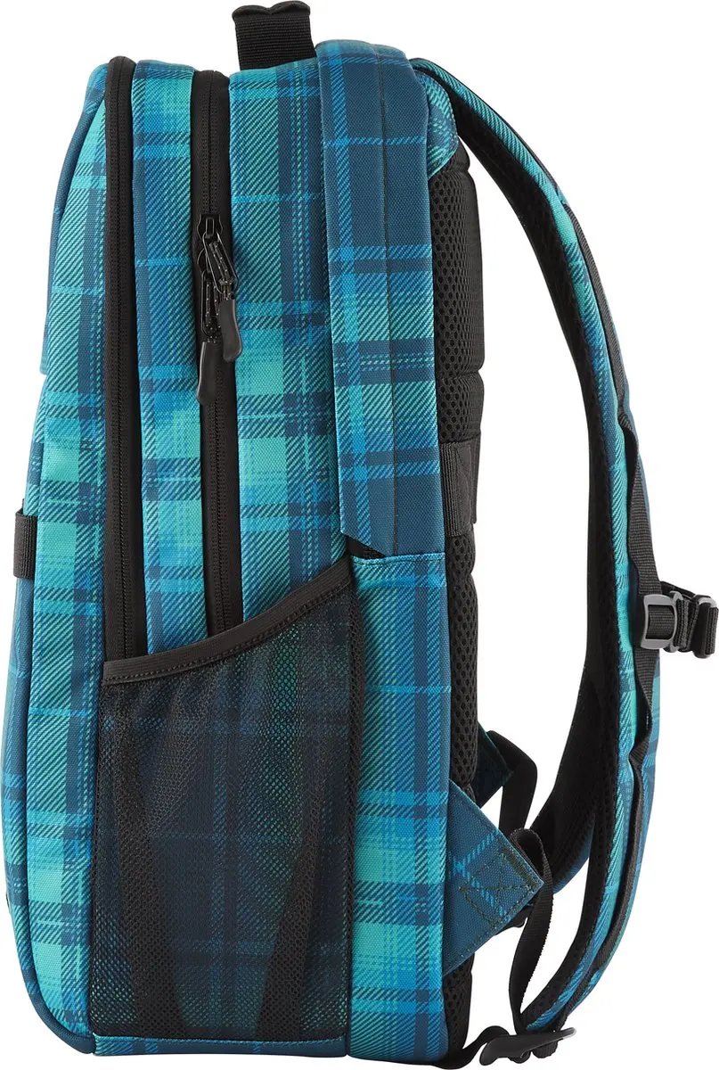 HP Campus XL Backpack 7J594AA - 16 inch - Ruitmotief Blauw - afbeelding 2 van 6