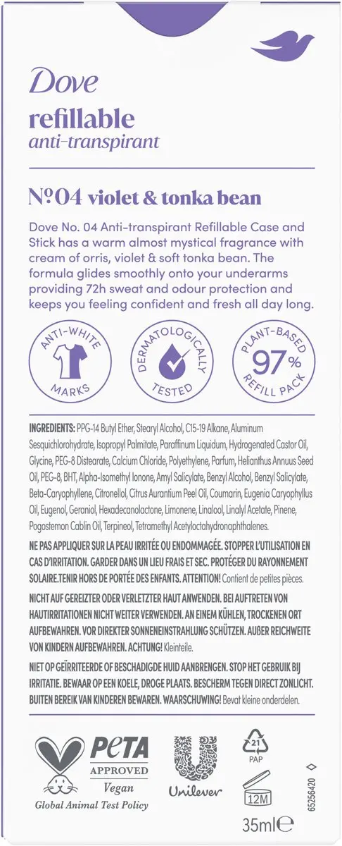 Dove Anti-Transpirant Starterkit No. 4 Violet & Tonka Bean 35ml - afbeelding 6 van 6