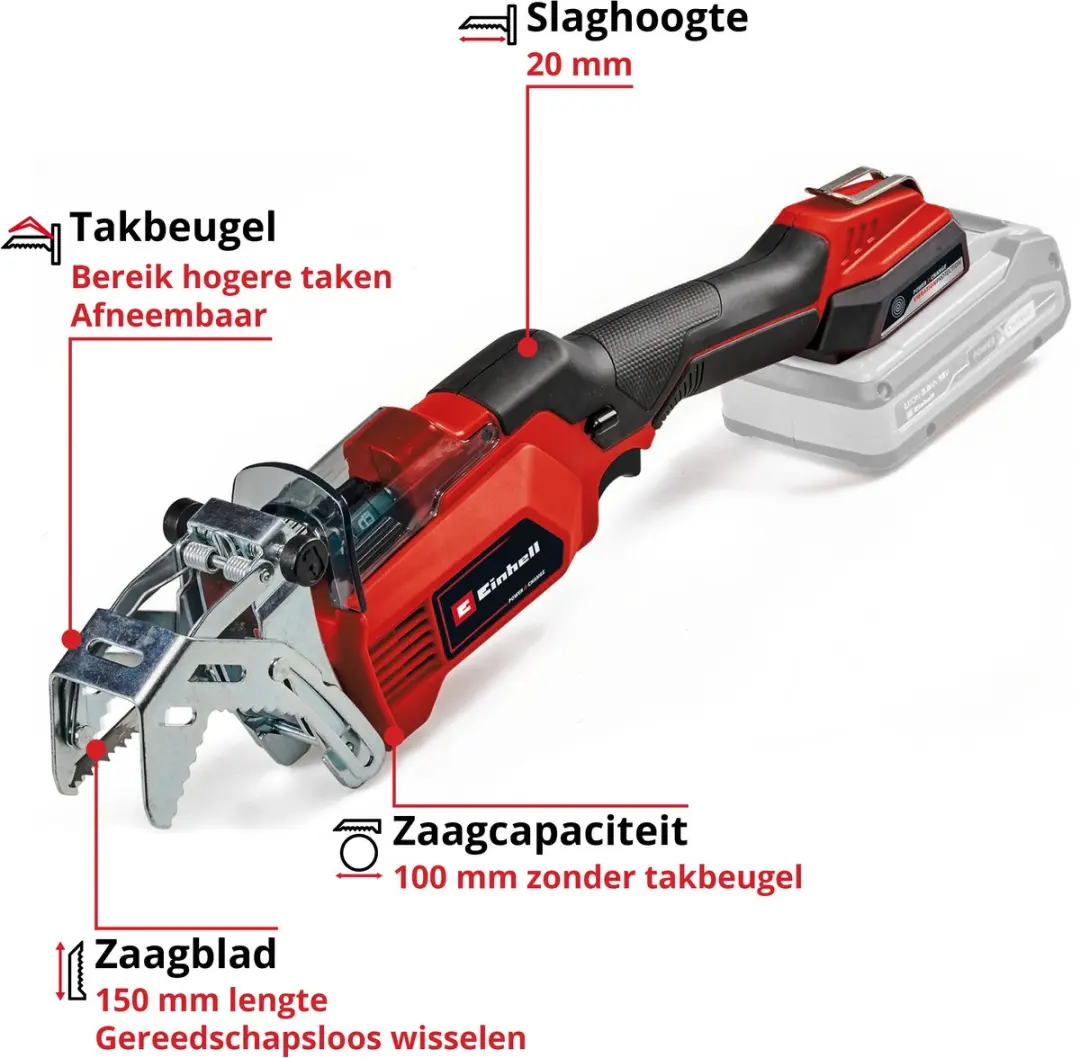 Einhell Accu Takkenzaag GE-GS 18/150 Li Solo - 18V