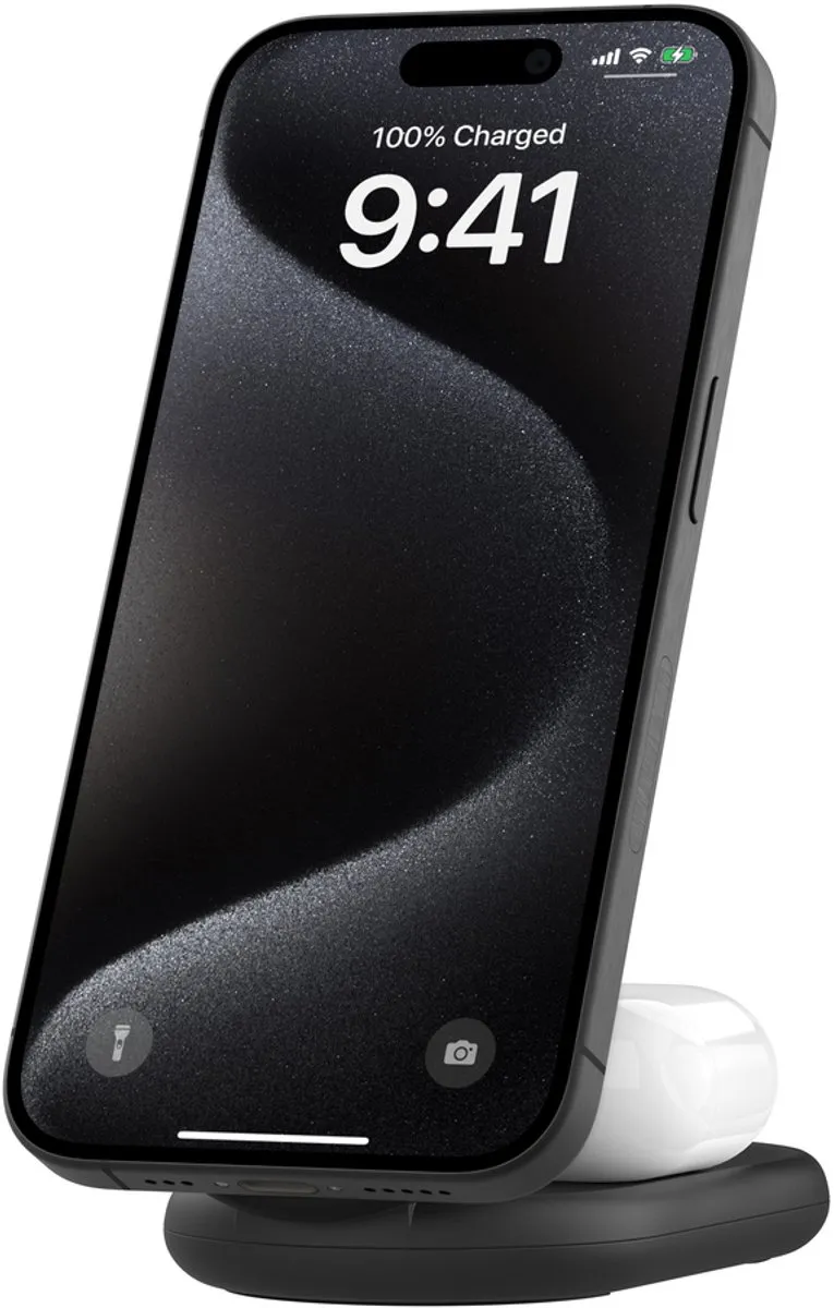 Belkin WIZ028vfBK 2-in-1 Draadloze Lader Qi2 15W - Zwart - afbeelding 6 van 6