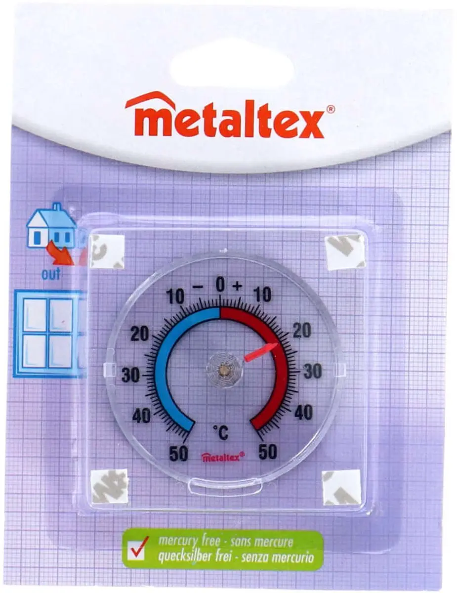 Metaltex Raam Thermometer 8x8cm - Blauw