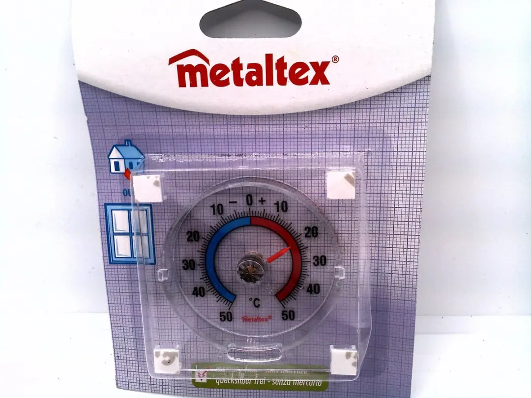 Metaltex Raam Thermometer 8x8cm - Blauw