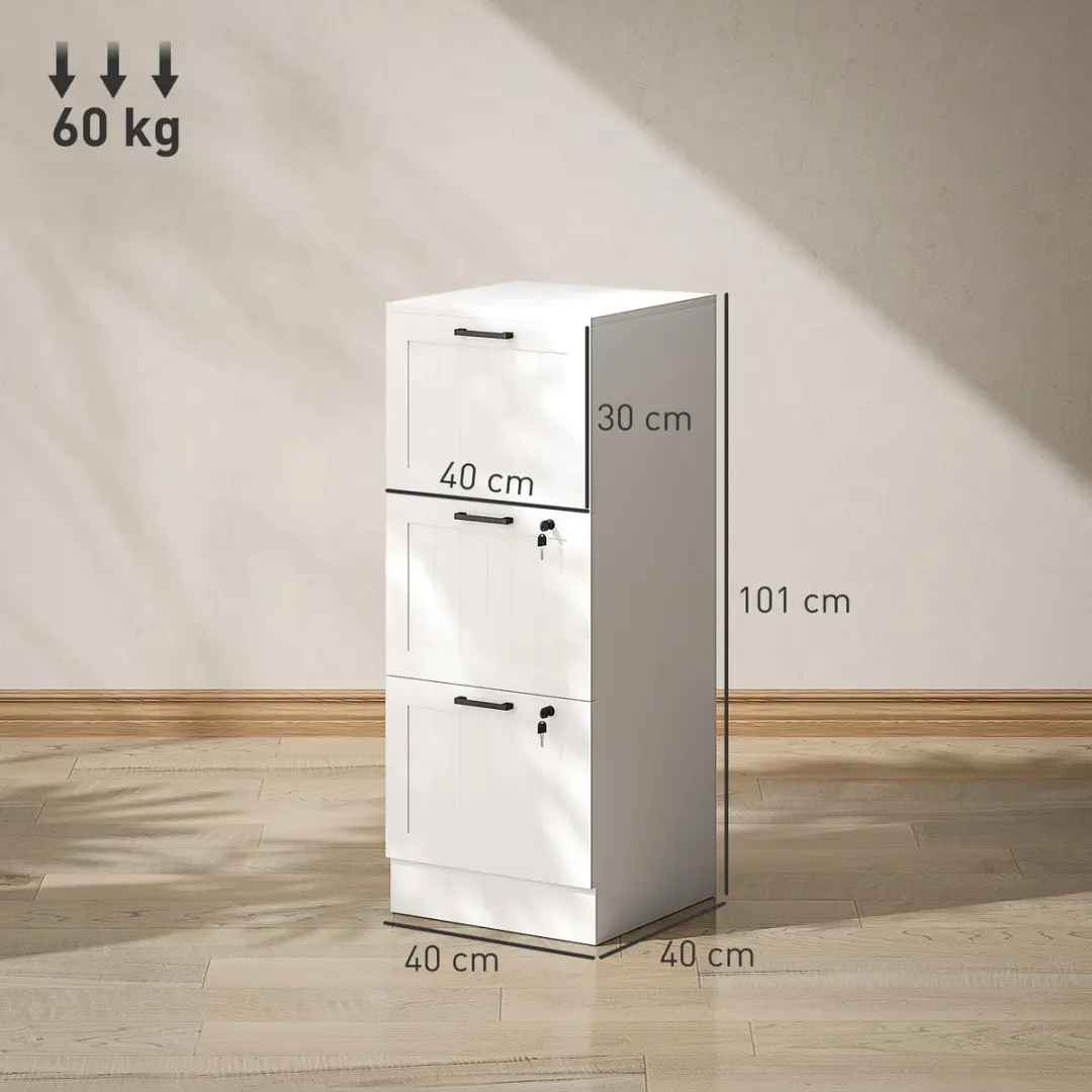Homcom Archiefkast MDF 40x40x101cm Wit