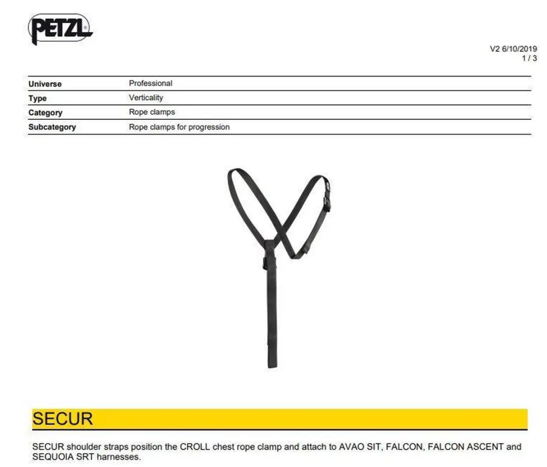 Petzl Secur Harnasgordel - Valbeveiligingsset