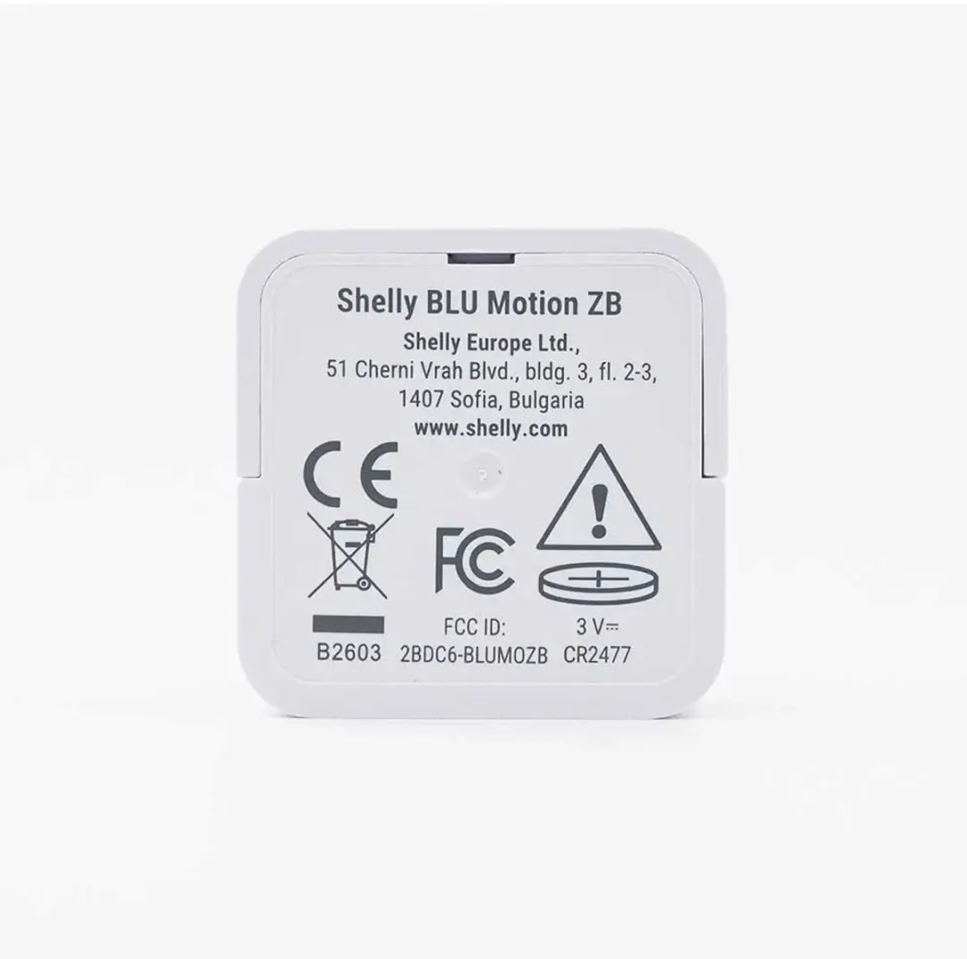Shelly BLU Motion ZB SBMO-103Z Slimme Bewegingssensor - Wit