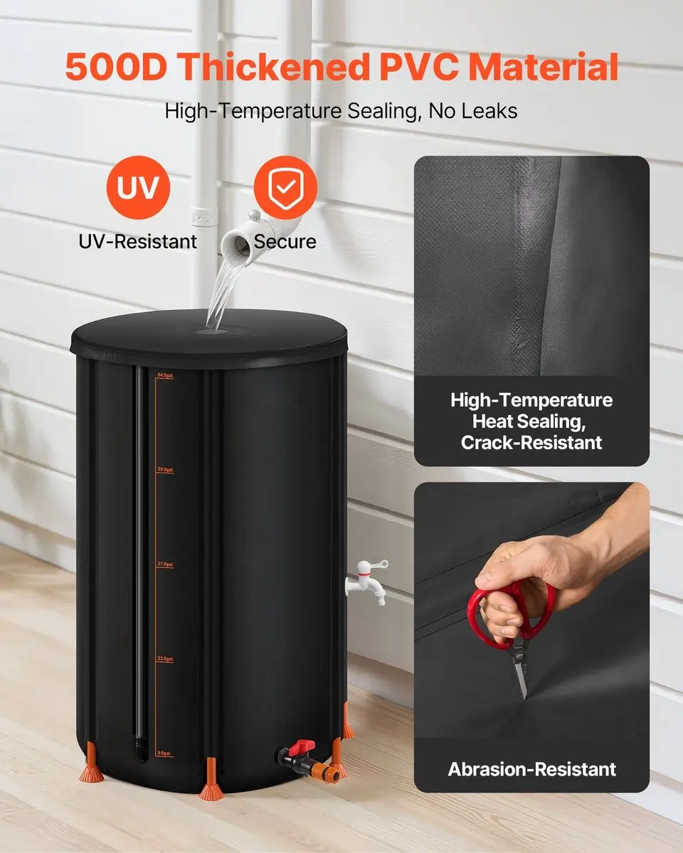 Ecoflow Opvouwbare Regenwaterton 250L - Zwart - afbeelding 5 van 6