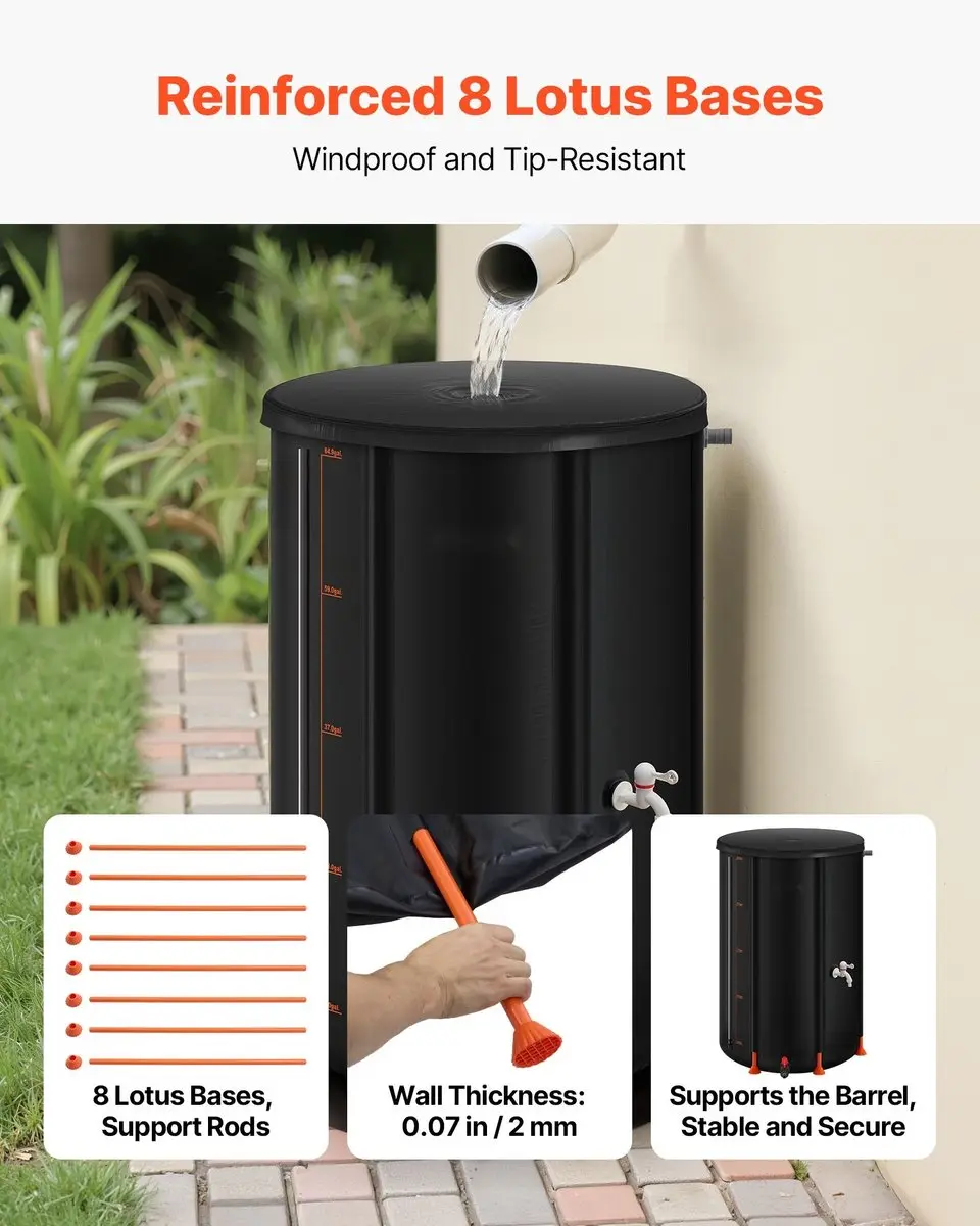 Ecoflow Opvouwbare Regenwaterton 250L - Zwart - afbeelding 2 van 6