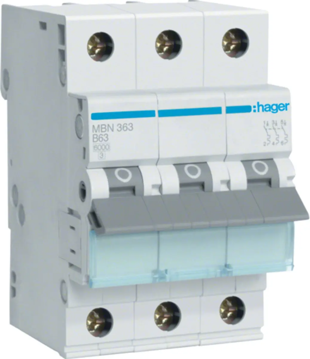 Hager MBN363 Installatieautomaat 3-polig 63A