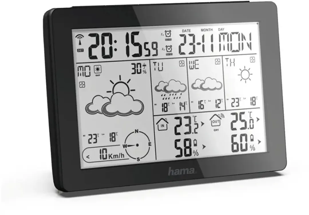 Hama Meteotime Weersvoorspellingscentrum - Buitensensor - 4x AA - afbeelding 2 van 4