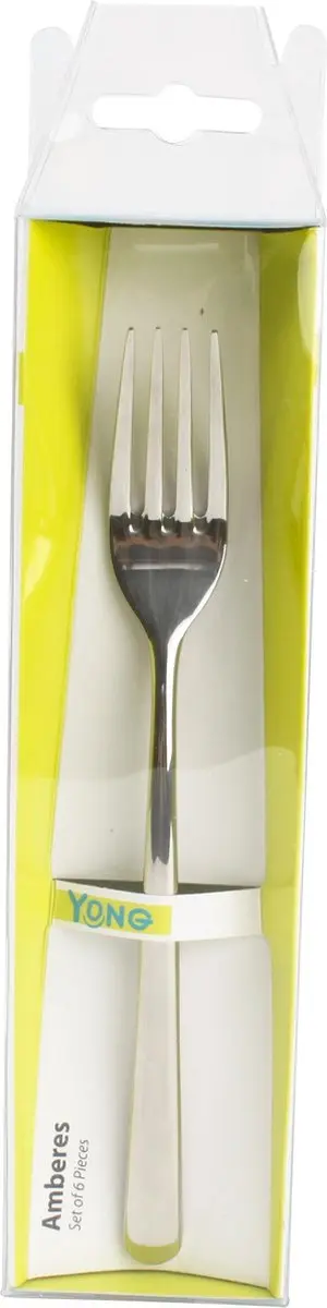 Yong Amberes Tafelvork - 6 Stuks - Wit/Zilver