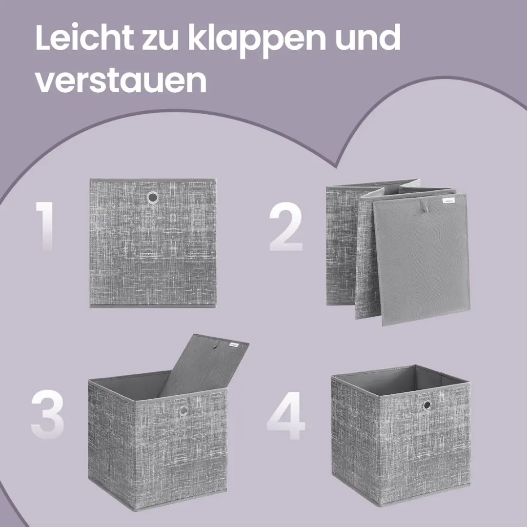 Songmics Opbergdozen Set 6 Stuks - 1L Grijs