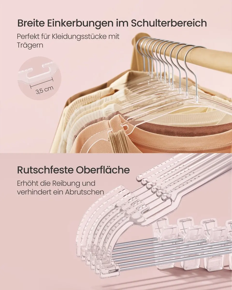 Songmics Broekhanger Set 30 Stuks - Transparant