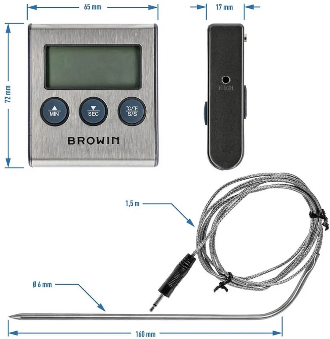 Browin Digitale Keukenthermometer Metaal