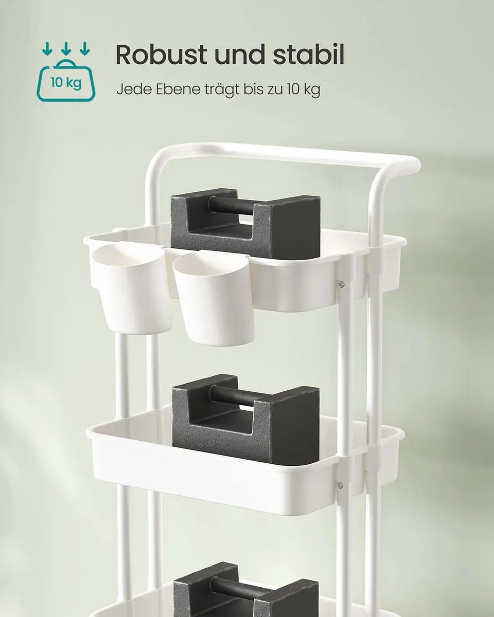 Songmics Trolley 4-niveaus - Wit
