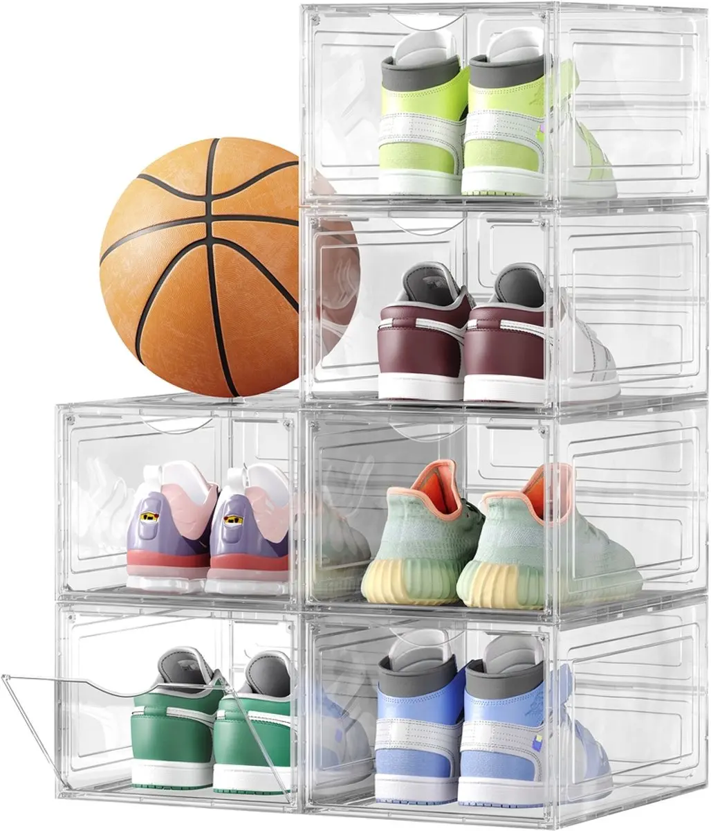 Songmics Schoenendozen Set 12 Stuks - 27x34,5x19cm - Transparant wit - afbeelding 2 van 6