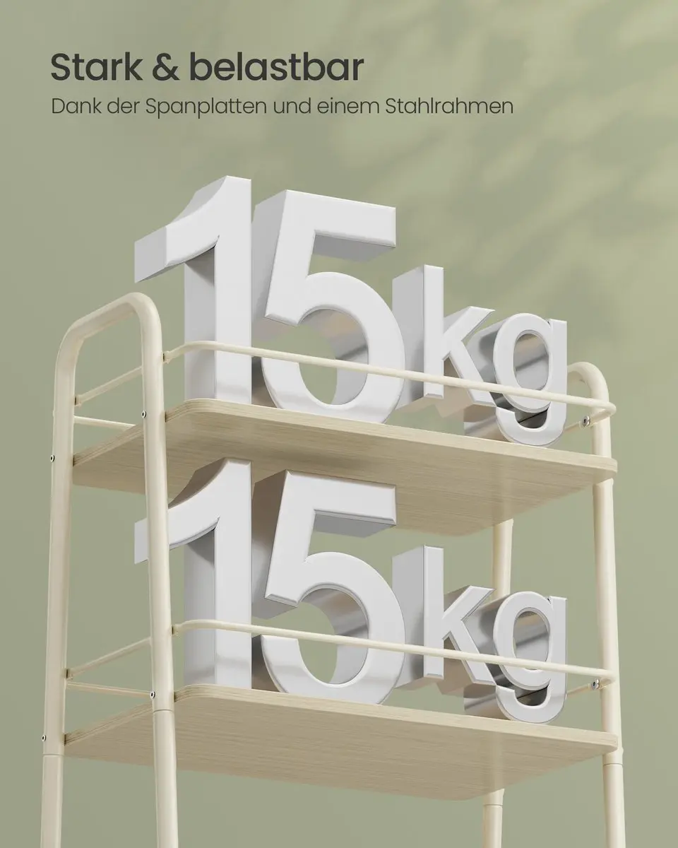 Songmics Trolley - Stoffenen Mand Beige/Crème