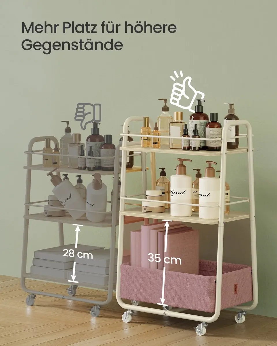 Songmics Trolley - Stoffenen Mand Beige/Crème