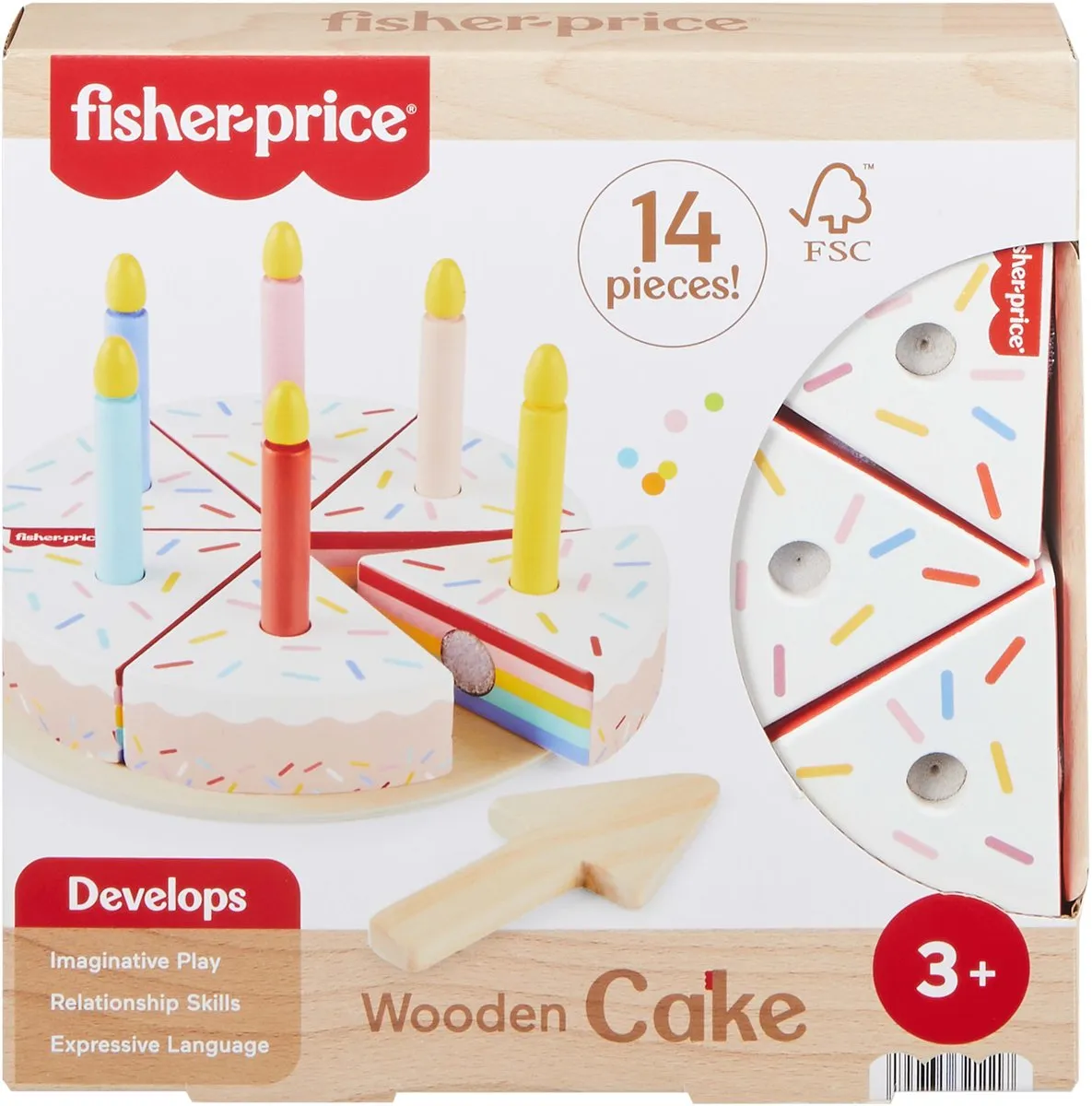 Fisher-Price Houten Taart JGR82 - 14-delig Meerkleurig