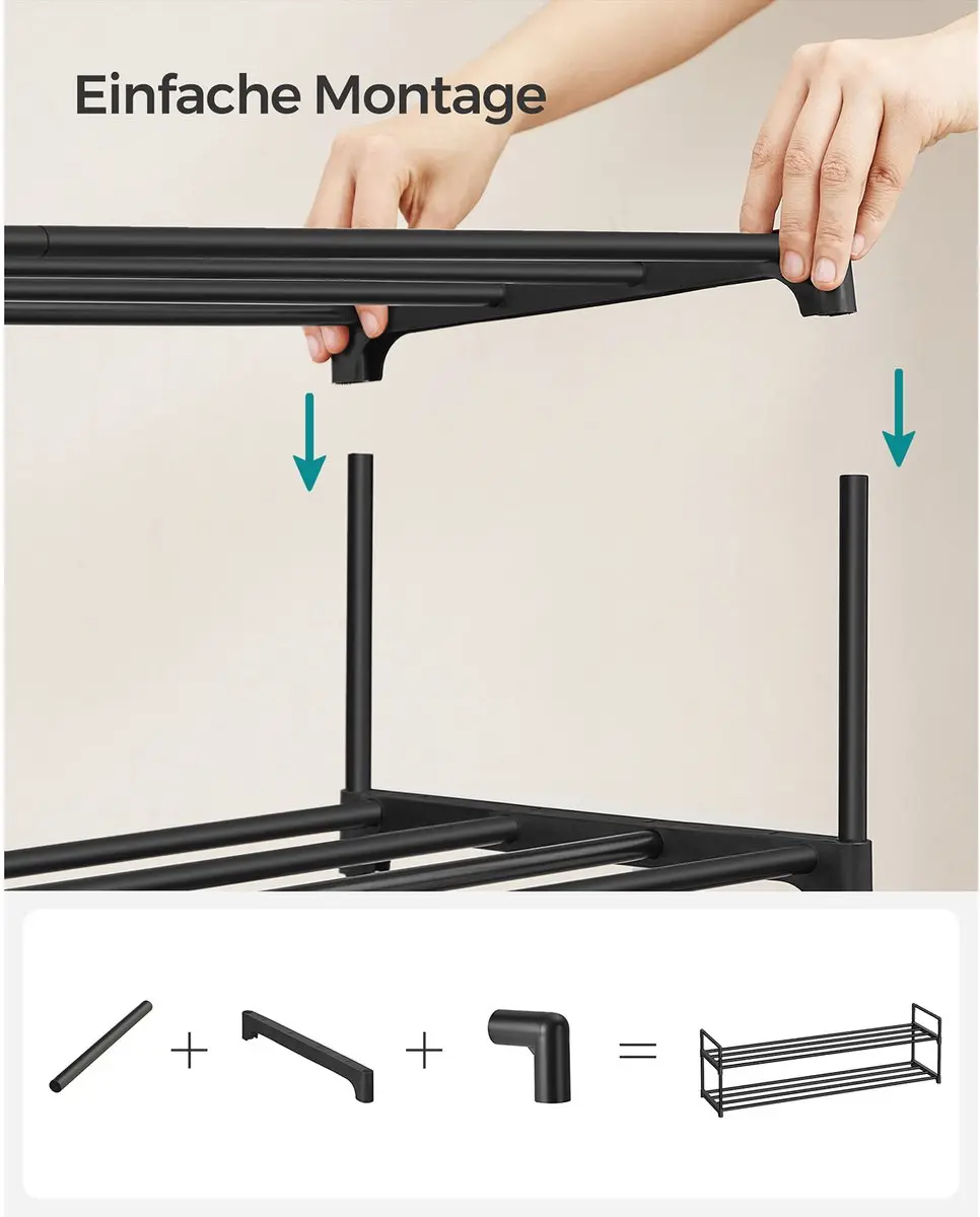 Songmics Schoenenrek 3-laags - 30x116x55cm - Zwart