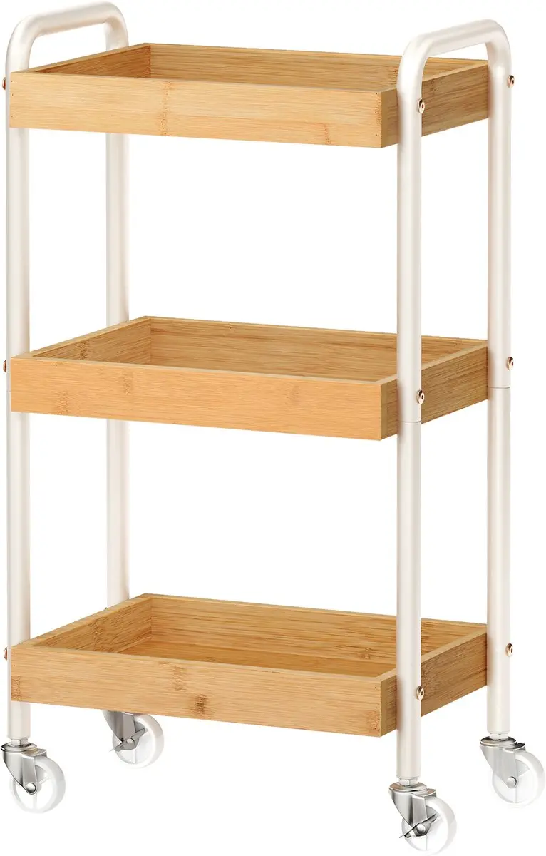Songmics Bamboe Serveerwagen 27,5x41,3x73cm
