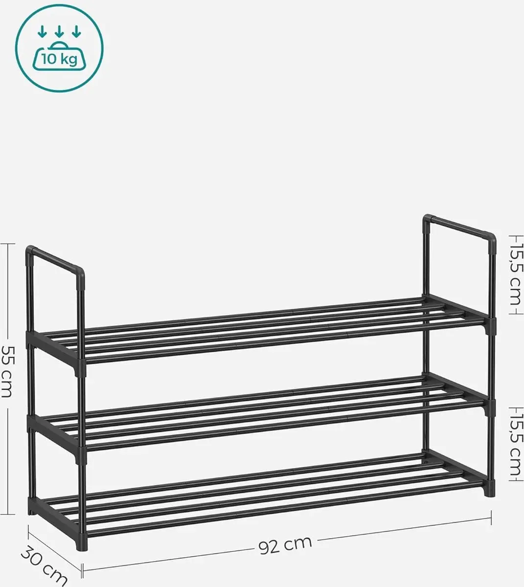 Songmics Schoenenrek LSA303B02 - 3 Planken - 12-15 Paar